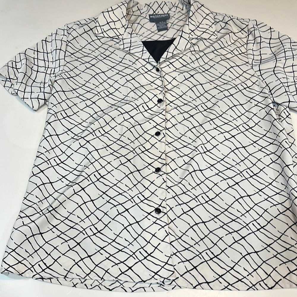 Notation blouse & shell tan/black large